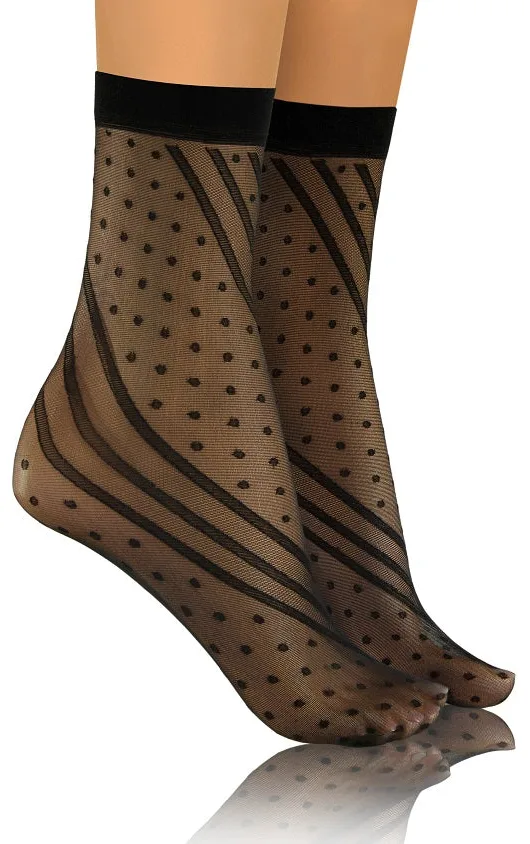 SKARPETKI SK SOCKS PRZEZROCZYSTE Z WZORKIEM