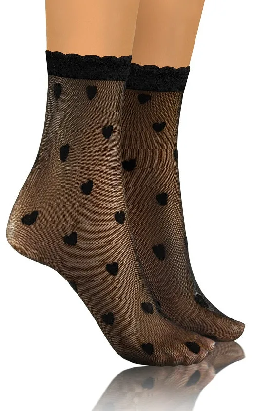 SKARPETKI SK SOCKS PRZEZROCZYSTE Z WZORKIEM