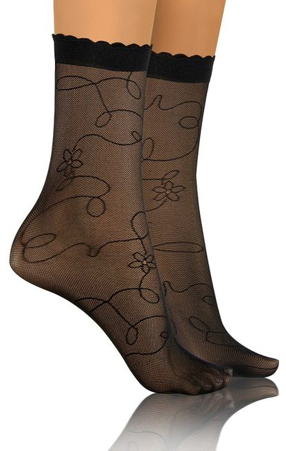 SKARPETKI SK SOCKS PRZEZROCZYSTE Z WZORKIEM
