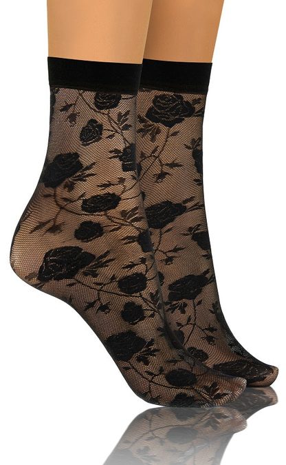 SKARPETKI SK SOCKS PRZEZROCZYSTE Z WZORKIEM