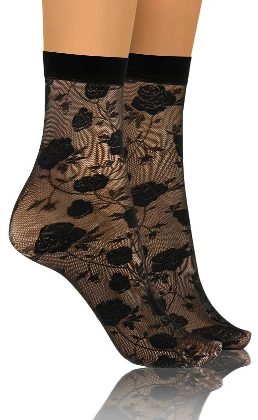 SKARPETKI SK SOCKS PRZEZROCZYSTE Z WZORKIEM