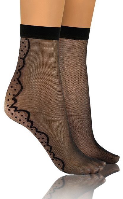 SKARPETKI SK SOCKS PRZEZROCZYSTE Z WZORKIEM