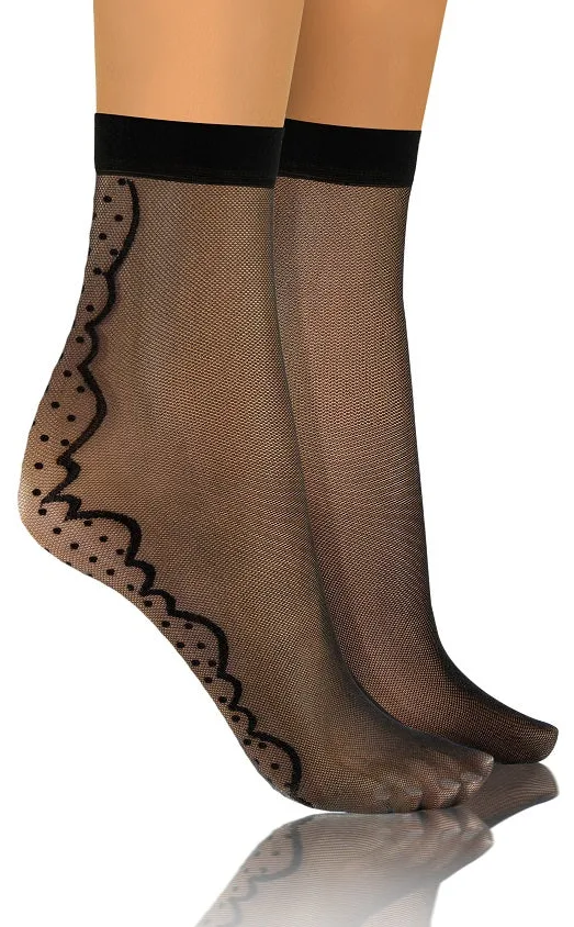 SKARPETKI SK SOCKS PRZEZROCZYSTE Z WZORKIEM