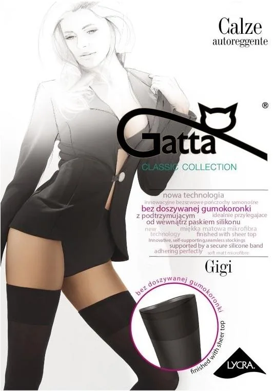 GIGI - POŃCZOCHY Z KORONKĄ, GŁADKIE 60 DEN