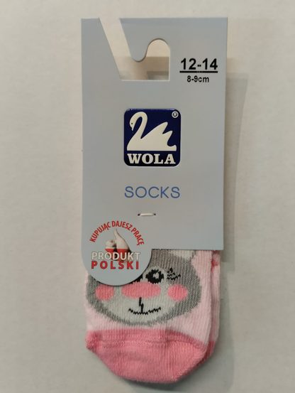 WOLA BABIES - skarpetki bawełniane wzorowane dziewczęce 0-2 lata - U14.01P
