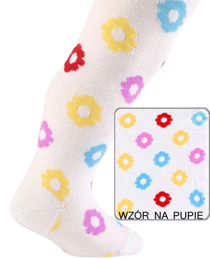 WOLA BABIES - RAJSTOPY WZOROWANE BAWEŁNIANE 0 - 2 LATA GW2017JZ