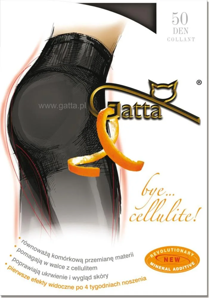 GATTA RAJSTOPY DAMSKIE BYE CELLULITE 50 DEN, GŁADKIE TYPU FIR KOD 000.398