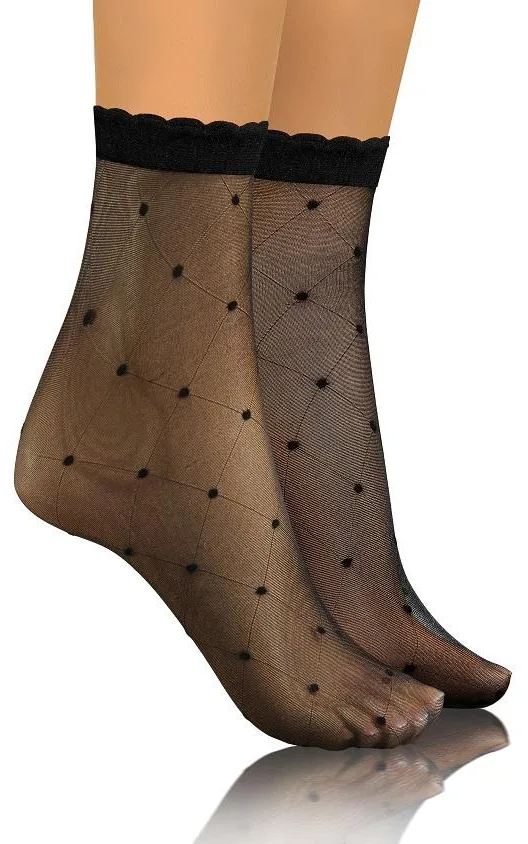 SKARPETKI SK SOCKS PRZEZROCZYSTE Z WZORKIEM