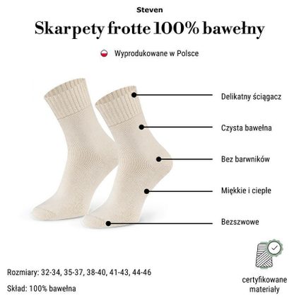 STEVEN SKARPETY DAMSKIE FROTTE 199 NATURALNE