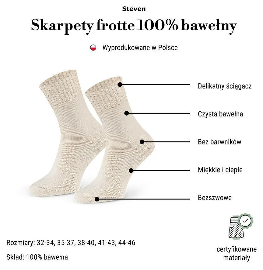 STEVEN SKARPETY DAMSKIE FROTTE 199 NATURALNE