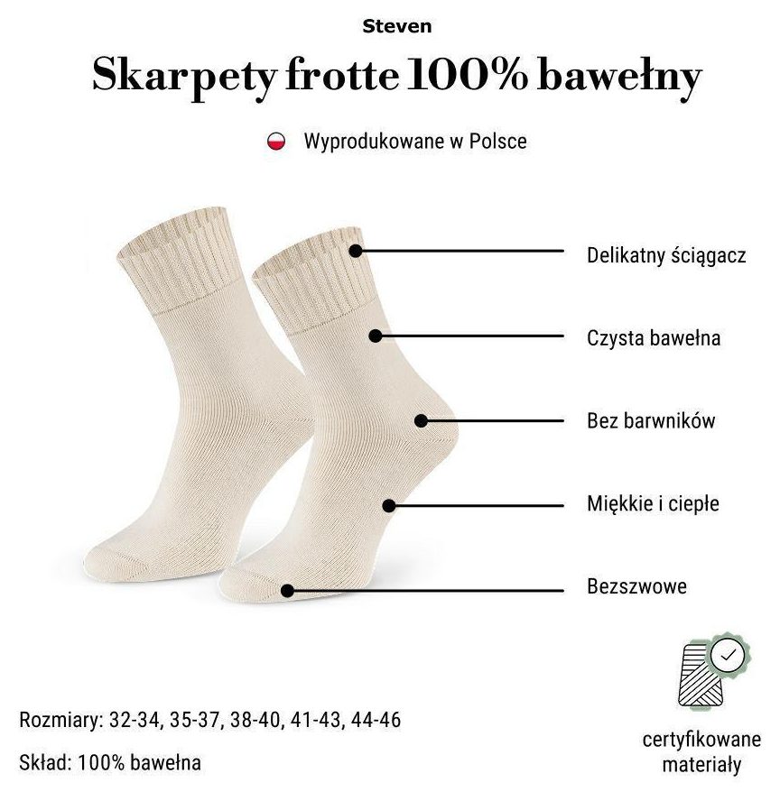 STEVEN SKARPETY DAMSKIE FROTTE 199 NATURALNE
