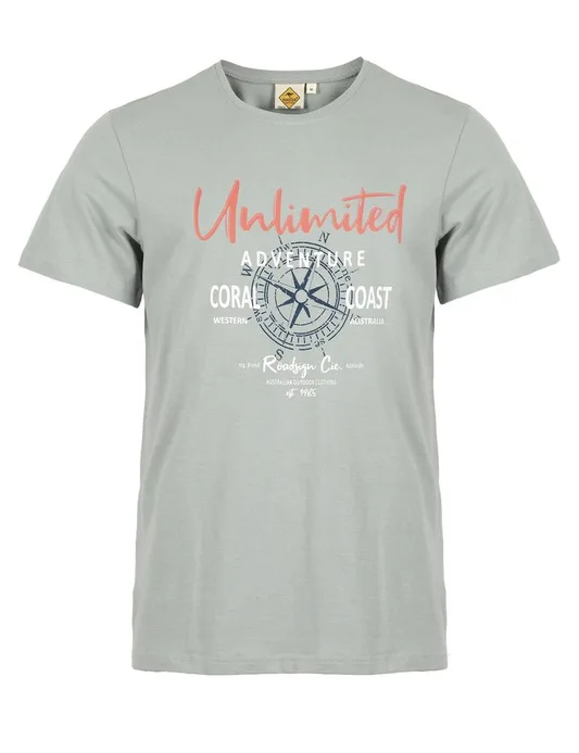 MĘSKI T-SHIRT ROADSIGN UNLIWITHED, ZIELONY 19-007556 Z-3, 19-007556 Z-4, 19-007556 Z-5