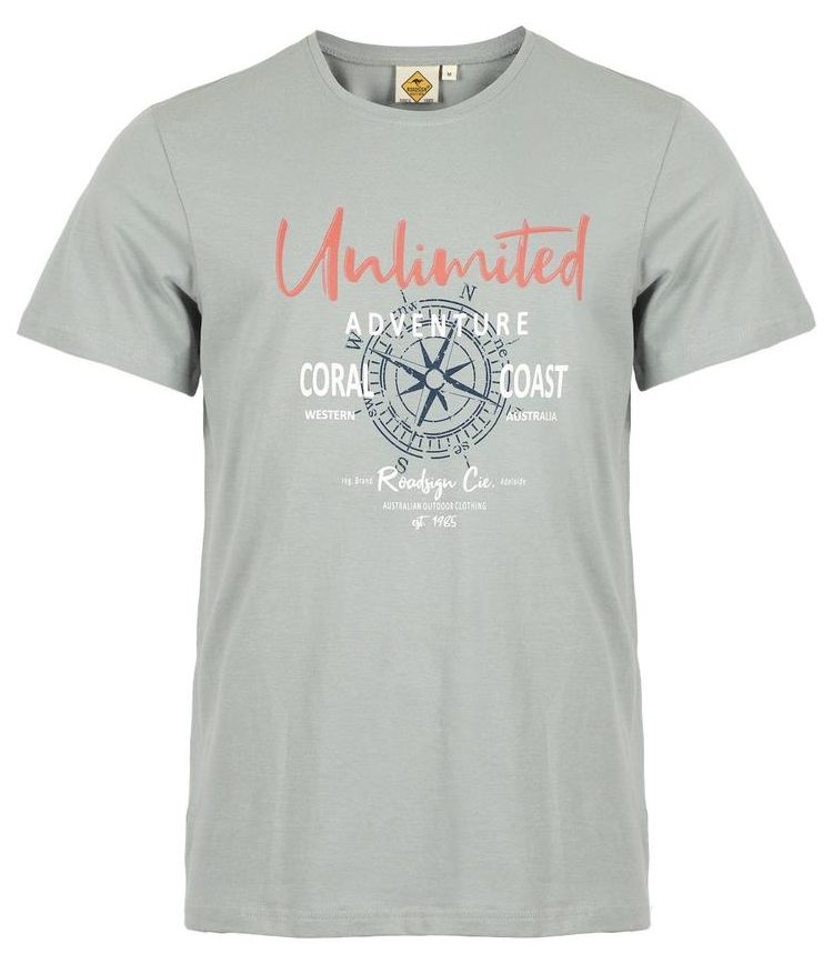 MĘSKI T-SHIRT ROADSIGN UNLIWITHED, ZIELONY 19-007556 Z-3, 19-007556 Z-4, 19-007556 Z-5
