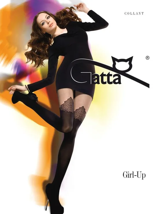 GATTA RAJSTOPY DAMSKIE WZORZYSTE, GIRL-UP