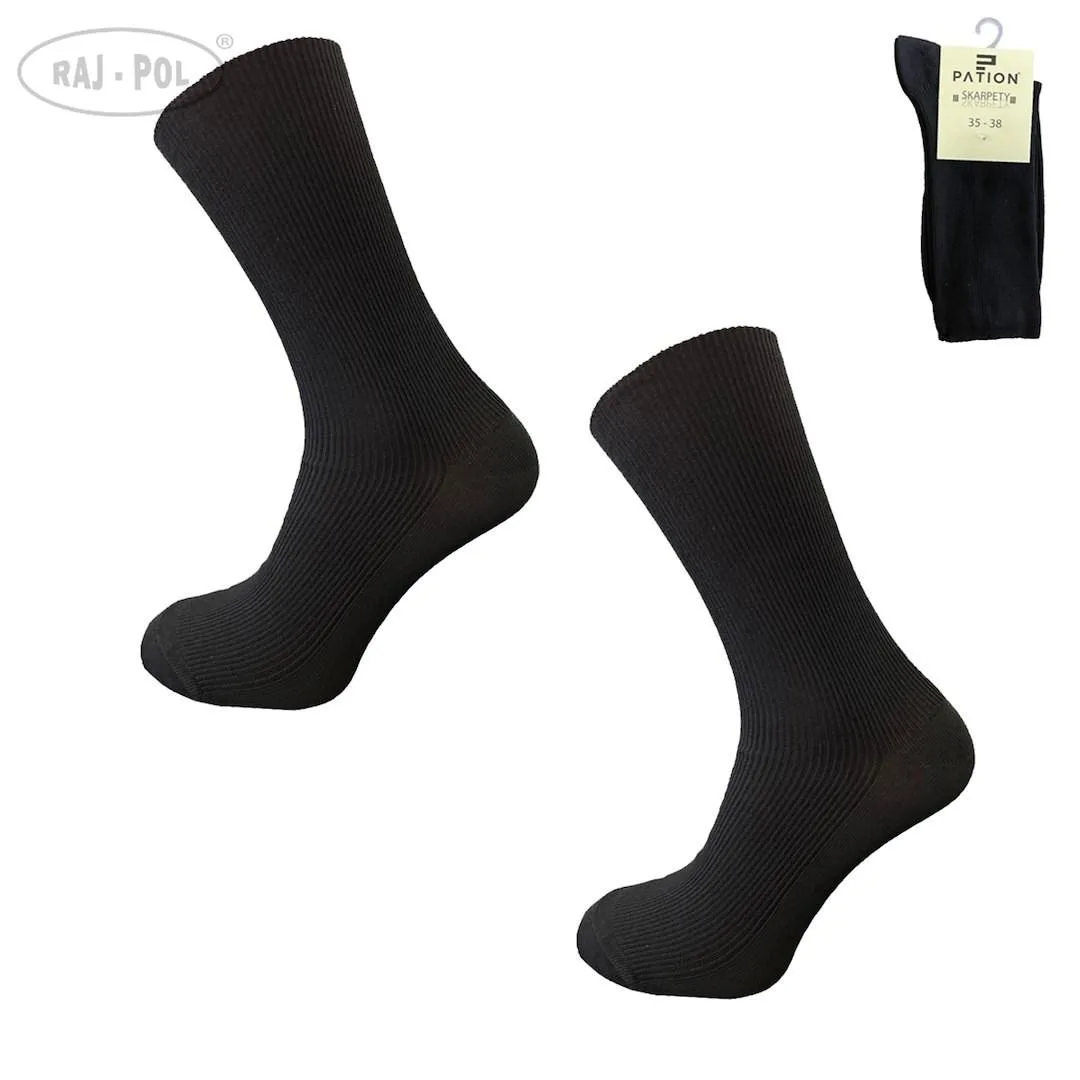 RAJ-POL SKARPETY BEZUCISKOWE BAWEŁNIANE COMFORT MEDYCZNE CZARNE 799497
