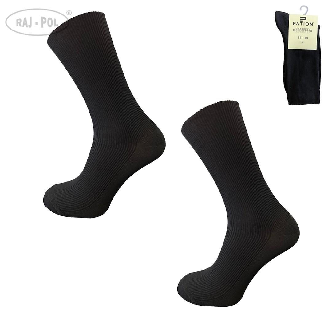 RAJ-POL SKARPETY BEZUCISKOWE BAWEŁNIANE COMFORT MEDYCZNE CZARNE 799497