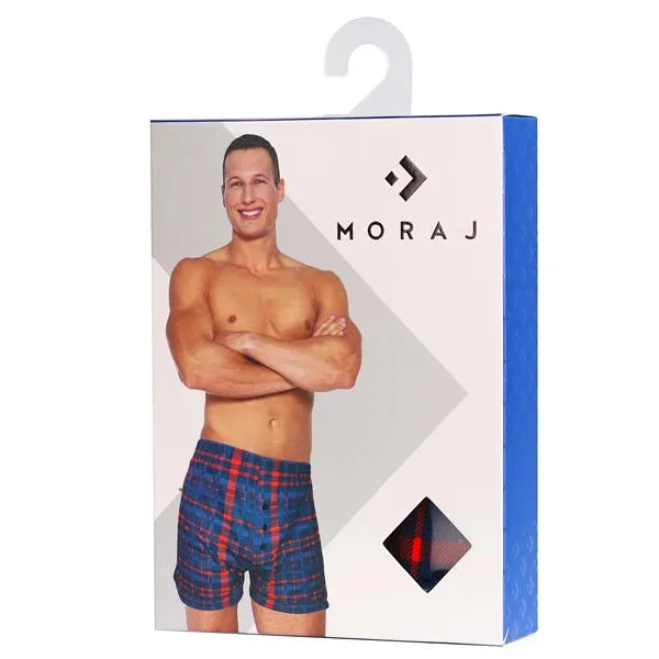 MORAJ BOKSERKI MĘSKIE LUŹNE W KRATKĘ PLUS SIZE MBL850-012