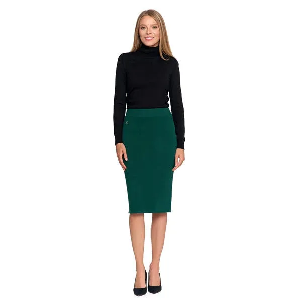 MORAJ SPÓDNICA DAMSKA MIDI W PRĄŻEK OŁÓWKOWA SD3500-003