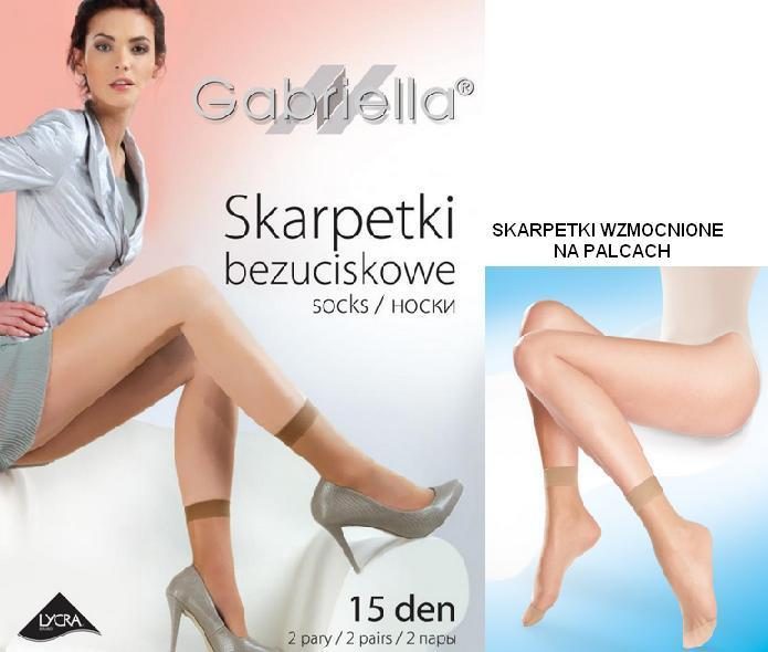 GABRIELLA SKARPETY LYCRA 15 DEN, WZMOCNIONE NA PALCACH CODE 620