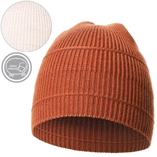 MORAJ CZAPKA DAMSKA BEANIE W PRĄŻEK Z DOMIESZKĄ WEŁNY DCZ2000-008