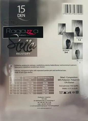 TRE STELLE RAJSTOPY DAMSKIE STELLA 15 DEN - KOLEKCJA RAGAZZA