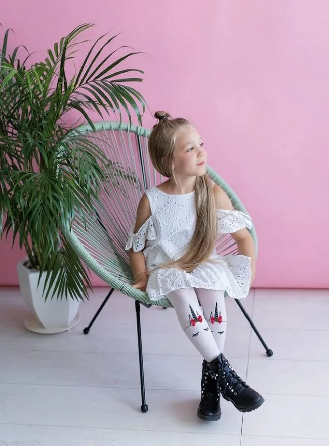 KNITTEX DR1924 RAJSTOPY DZIEWCZĘCE Z APLIKACJĄ UNICORN 40 DEN