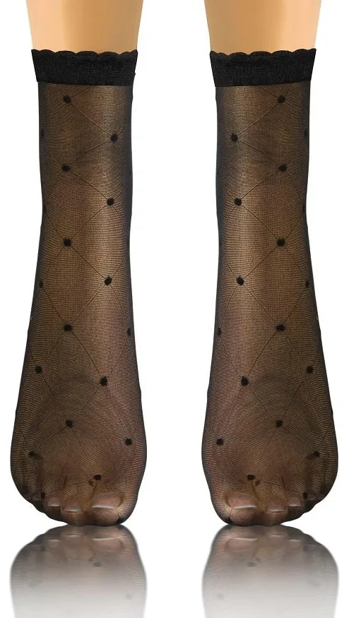 SKARPETKI SK SOCKS PRZEZROCZYSTE Z WZORKIEM