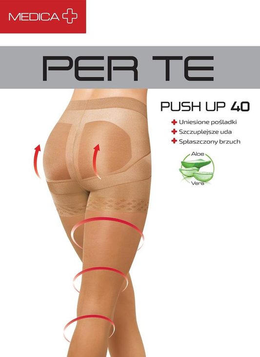PER TE PT - MEDICA PUSH-UP 40 DEN - RAJSTOPY LYCRA NASĄCZANE ALOESEM