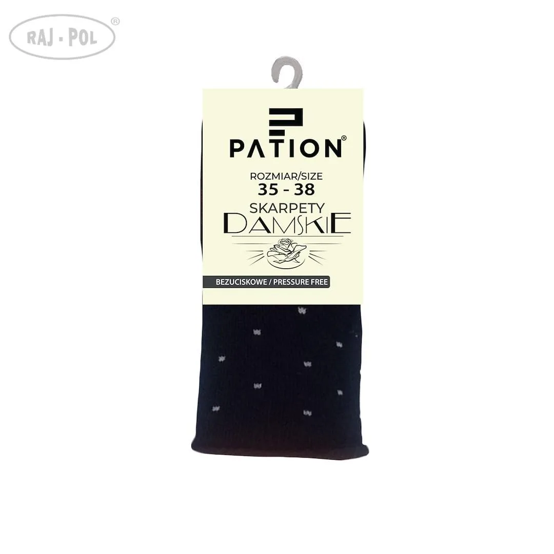 RAJ-POL SKARPETY DAMSKIE BEZUCISKOWE PATION D-2514B KROPKI 754274, 754281