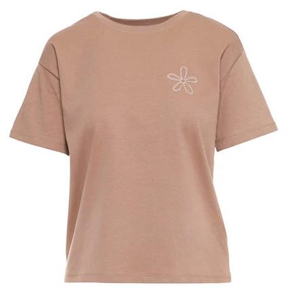 MORAJ T-SHIRT DAMSKI LUŹNY Z HAFTOWANYM KWIATKIEM BD1800-007