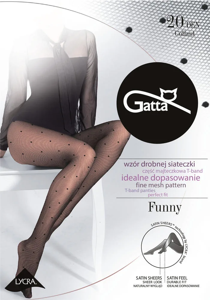 FUNNY - RAJSTOPY DAMSKIE LYCRA  MAT 20 DEN (WZORY 03, 04, 05) - 000.429