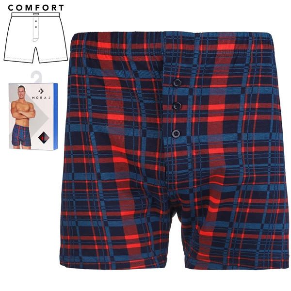 MORAJ BOKSERKI MĘSKIE LUŹNE W KRATKĘ PLUS SIZE MBL850-012