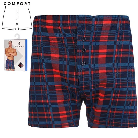 MORAJ BOKSERKI MĘSKIE LUŹNE W KRATKĘ PLUS SIZE MBL850-012