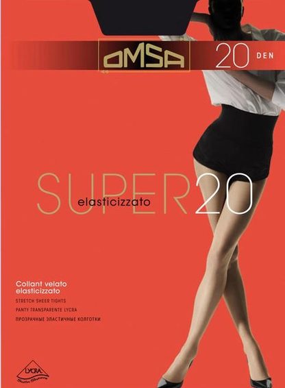 181OM - RAJSTOPY DAMSKIE OMSA SUPER 20 XL Z DUŻYM KLINEM