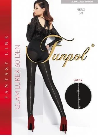 FUN-POL RAJSTOPY Z BŁYSZCZĄCYM SZWEM GLAM LUREX 60 DEN
