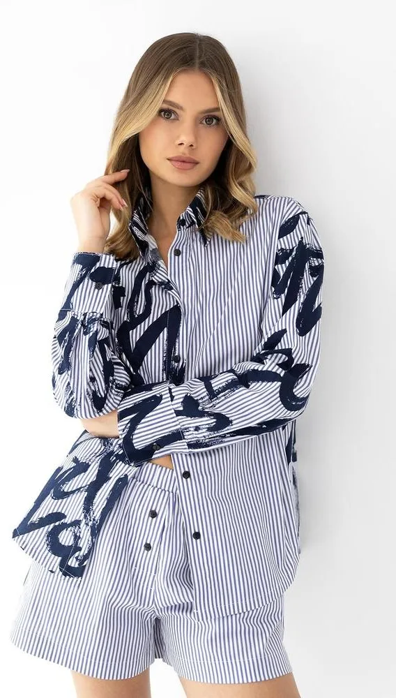 SENSIS PIŻAMA HALLIE KR/R S-XL ROZPINANA
