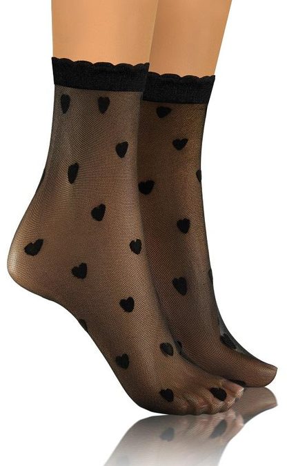 SKARPETKI SK SOCKS PRZEZROCZYSTE Z WZORKIEM