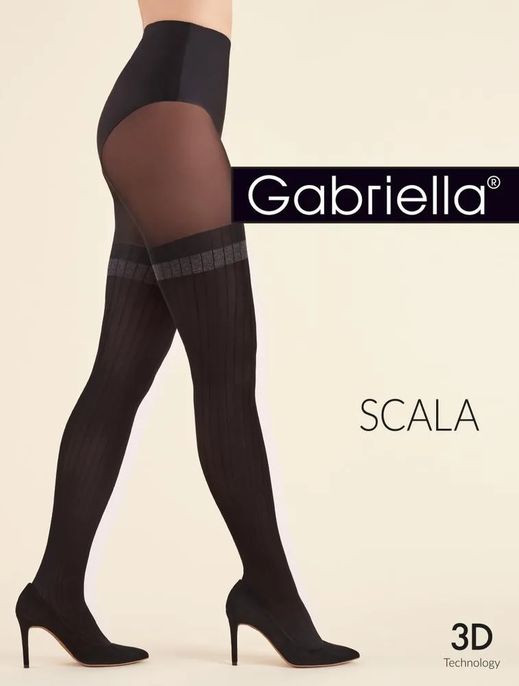 GABRIELLA SCALA - RAJSTOPY WZORZYSTE Z MIKROFIBRY 3D CODE 272 - AW2022