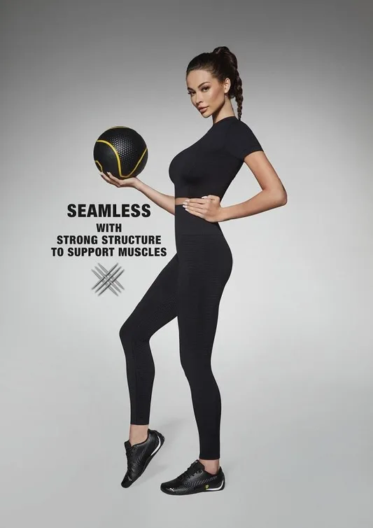 BAS BLEU LEGGINSY SPORTOWE SEAMLESS ZE SPECJALNĄ STRUKTURĄ MATERIAŁU WSPOMAGAJĄCĄ MIĘŚNIE CHALLENGE 200 DEN