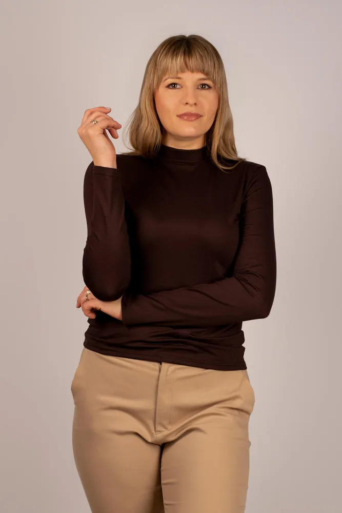 PÓŁGOLF BLUZKA DAMSKA RESTA - KOLOR BRĄZOWY BABELL AW25