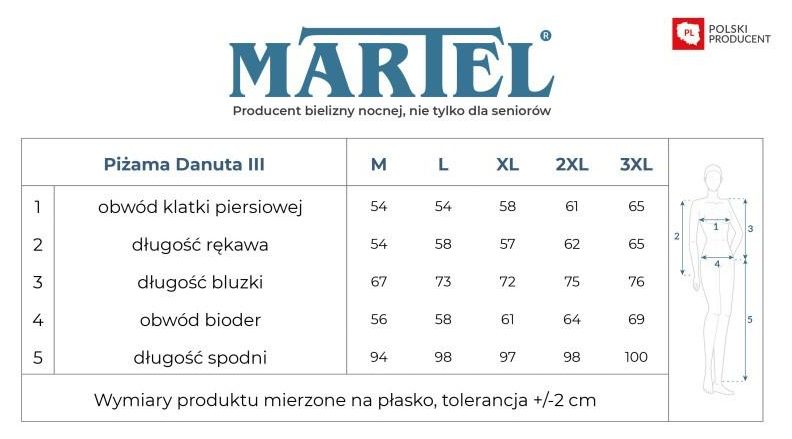 MARTEL PIŻAMA DAMSKA DANUTA III FROTTE