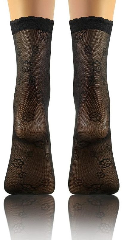 SKARPETKI SK SOCKS PRZEZROCZYSTE Z WZORKIEM