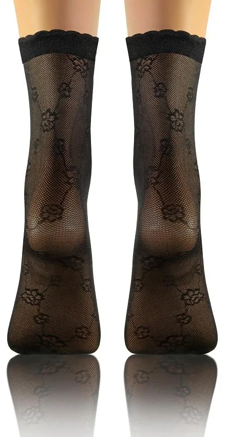 SKARPETKI SK SOCKS PRZEZROCZYSTE Z WZORKIEM