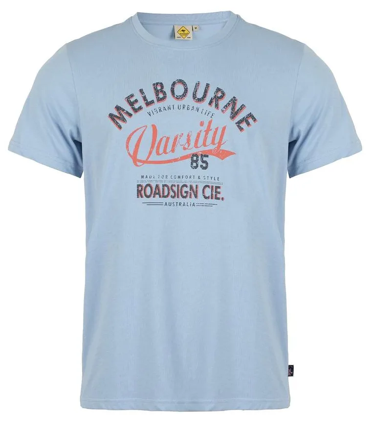 RAJ-POL ROADSIGN THEME 2 MĘSKI T-SHIRT MELBOURNE, NIEBIESKI 19-007580-3, 19-007580-1, 19-007580-2, 19-007580-4, 19-007580-5