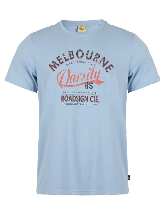RAJ-POL ROADSIGN THEME 2 MĘSKI T-SHIRT MELBOURNE, NIEBIESKI 19-007580-3, 19-007580-1, 19-007580-2, 19-007580-4, 19-007580-5