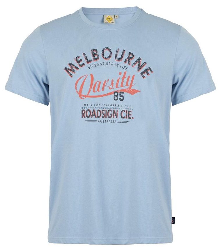 RAJ-POL ROADSIGN THEME 2 MĘSKI T-SHIRT MELBOURNE, NIEBIESKI 19-007580-3, 19-007580-1, 19-007580-2, 19-007580-4, 19-007580-5