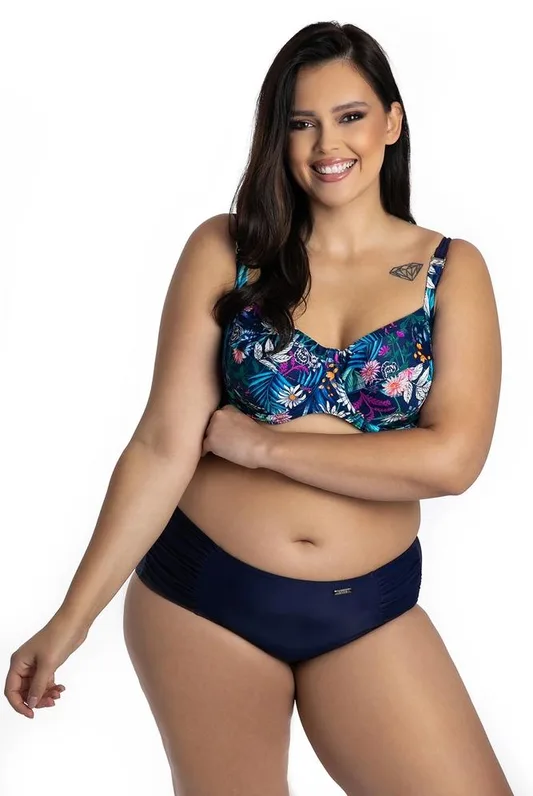 PRIMO DWUCZĘŚCIOWY KOSTIUM KĄPIELOWY WYSZCZUPLAJĄCY PLUS SIZE MIĘKKIE MISKI I MAJTKI Z MARSZCZENIAMI 530