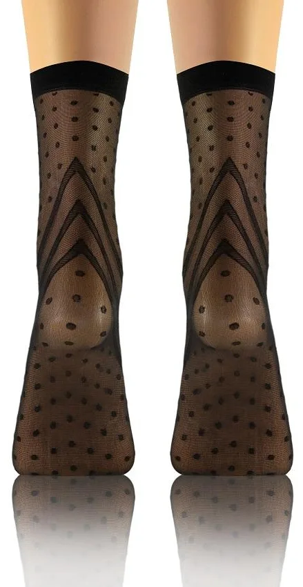 SKARPETKI SK SOCKS PRZEZROCZYSTE Z WZORKIEM