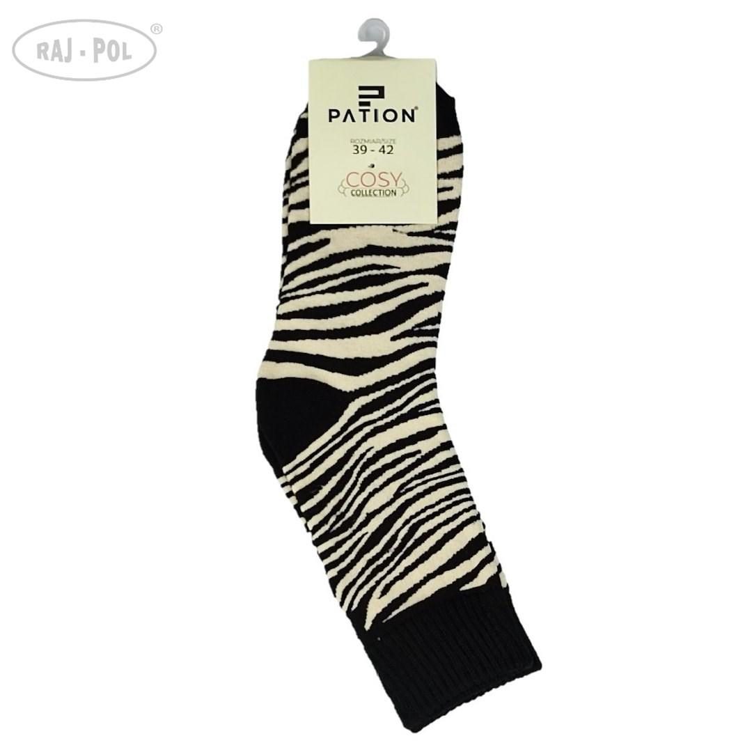 RAJ-POL SKARPETA COSY CZARNA WZOROWANA ZEBERKA 736034