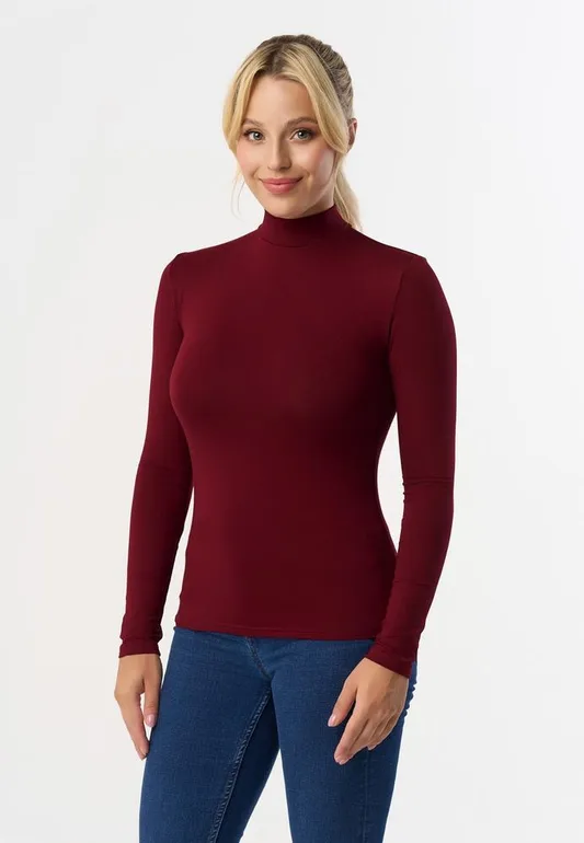 BABELL PÓŁGOLF RESTA, DŁUGI RĘKAW - KOLOR DENIM, STALOWY, MARSALA, BORDO